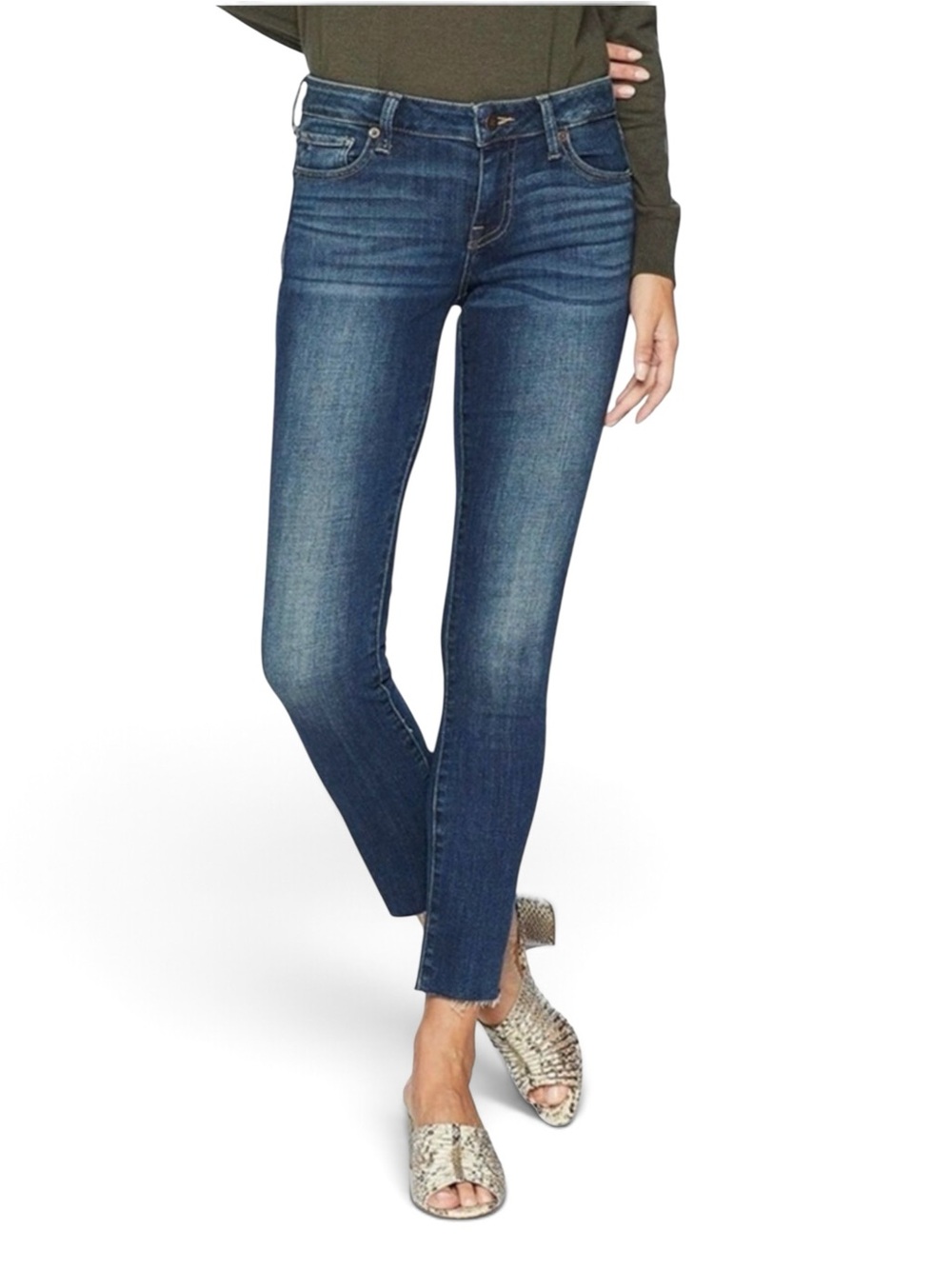 NEW Lucky Brand Brigette High Rise Skinny Raw Ankle Hem Medium Wash Jeans 2/26